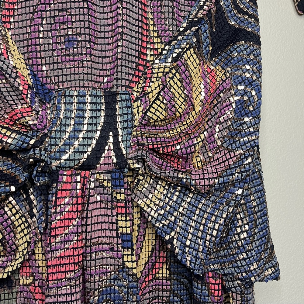Vintage 80’s Janine Of London Metallic Mosaic Dress - Picture 7 of 14